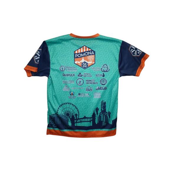Pomona 8th Annual 5K & 10K Running Shirt Graphic Race Tee Short Sleeve Size L - Picture 3 of 4